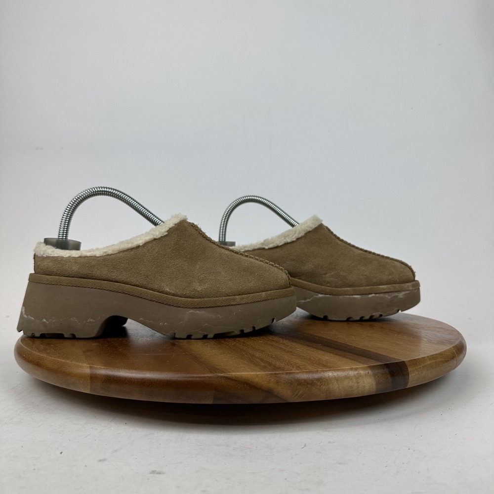 Womens Ugg New Heights UGGPlush‎ Chestnut Lined Platform Clog Slippers Size 7 M